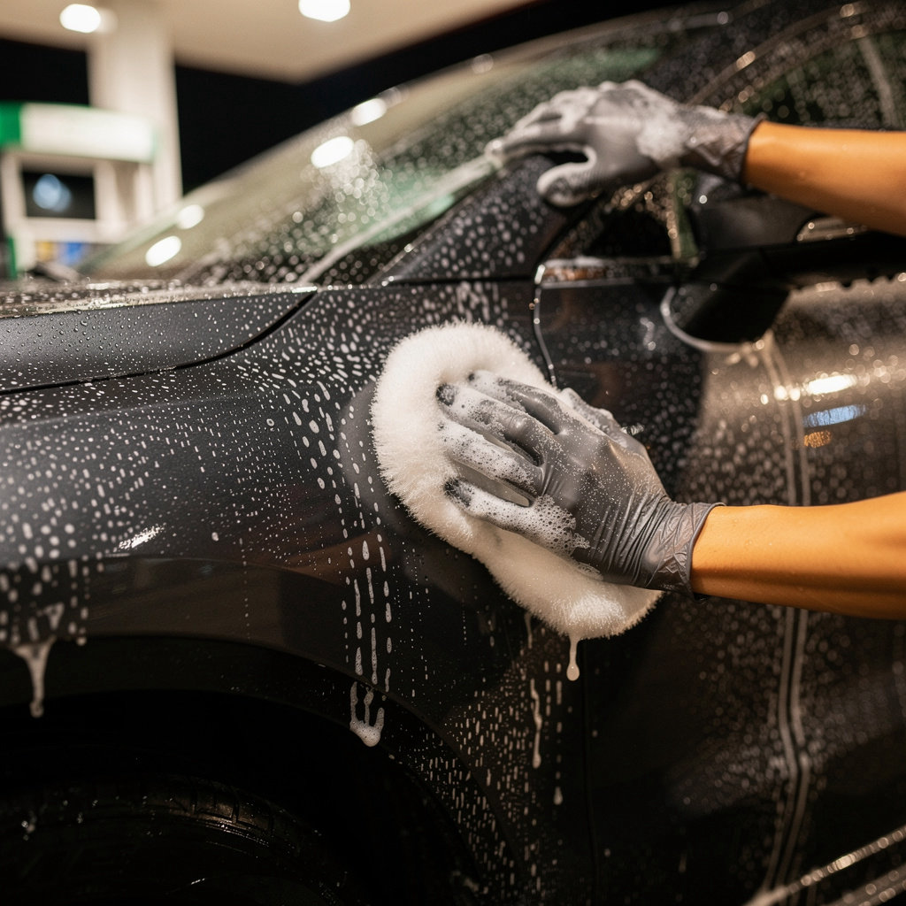Valley Car Wash clean vehicle and modern wash bay showcasing eco-friendly and efficient cleaning services in Goleta