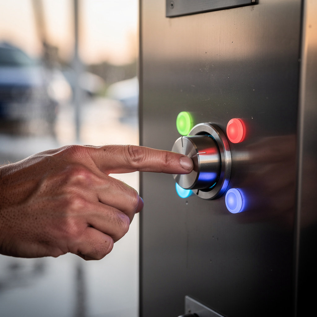 Valley Car Wash service selection guide showing drive-thru, self-service, and automatic wash options in Goleta